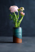 Cylindrical Blue-Green Vase