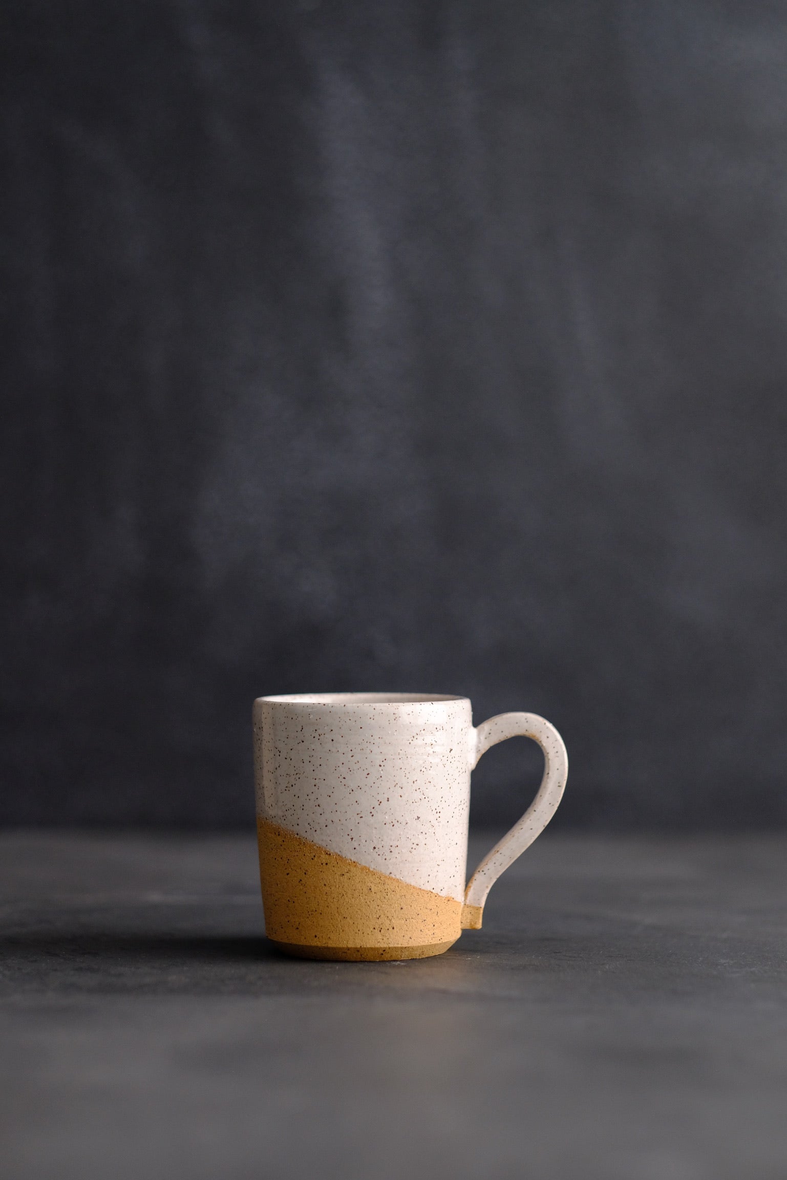 Speckled Ceramic Mug with White Glaze- 8 oz.
