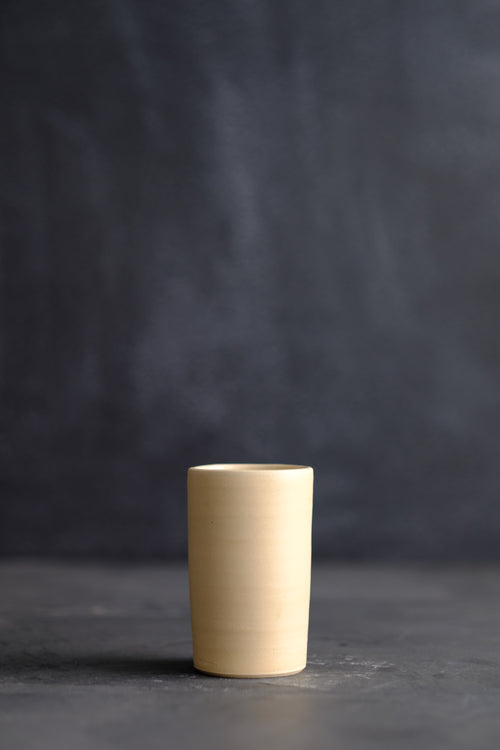 Cylindrical Cream Ceramic Vase