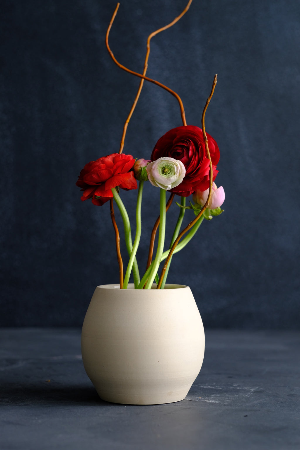 Rounded Cream Ceramic Vase