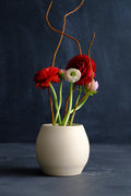 Rounded Cream Ceramic Vase