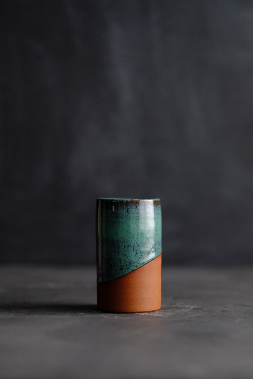 Cylindrical Blue-Green Vase